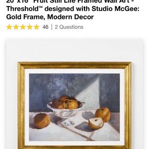 20"x16" Fruit Still Life Framed Wall Art Studio Mcgee